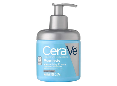CeraVe Moisturizing Cream for Psoriasis Treatment, With Salicylic Acid for Dry Skin Itch Relief & Urea for Moisturizing, Fragrance Free & Allergy Tested, 8 Oz